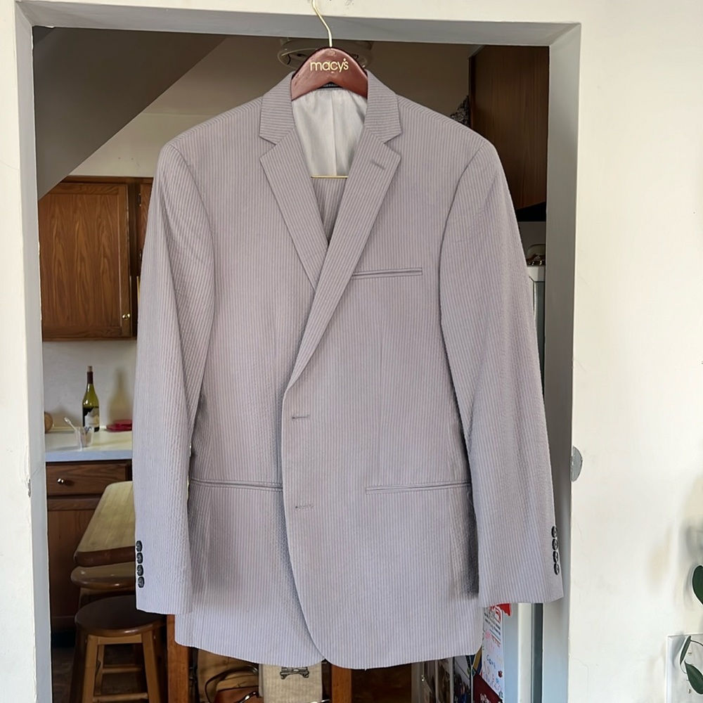 Slim Fit Bar III from Macys Seer Sucker Suit